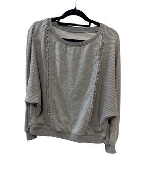 Unbranded Size Small (S) Gray Knit Cardigan Mixed Texture Open Front Sweater